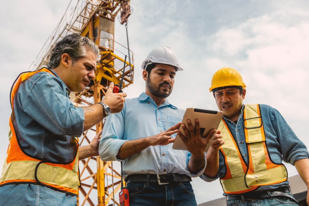 Workers Team Working Together With Contractor At Construction Site Engineer Project Teamwork - Inlet Mechanical
