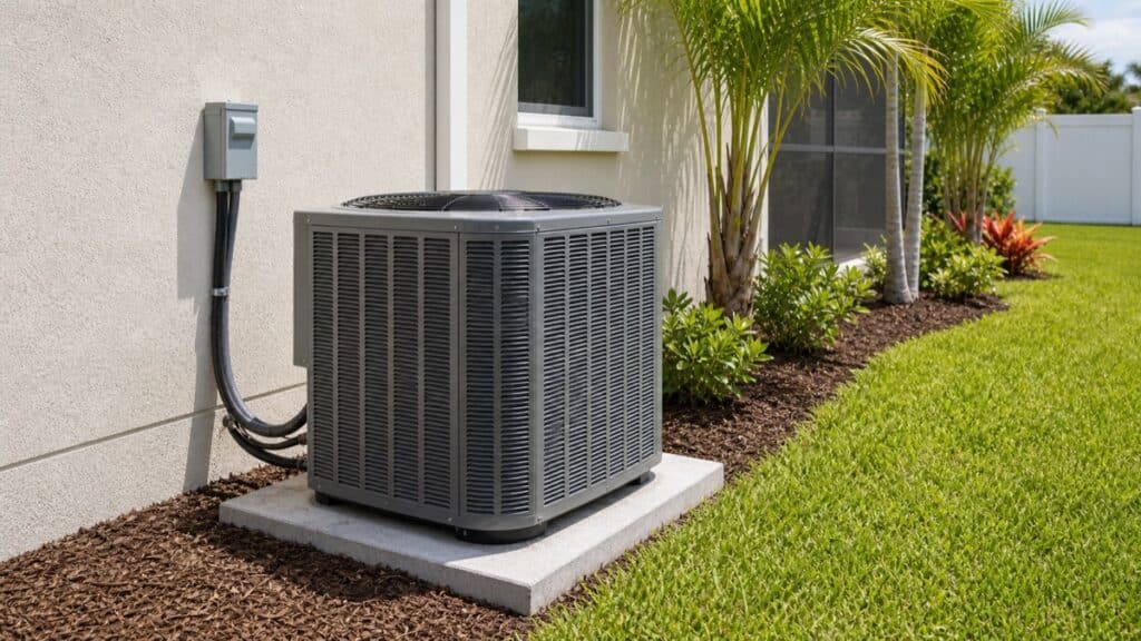 Outdoor central AC condenser for Palm Bay home cooling options