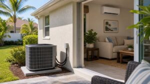 Central AC condenser and ductless mini-split options for a Palm Bay home